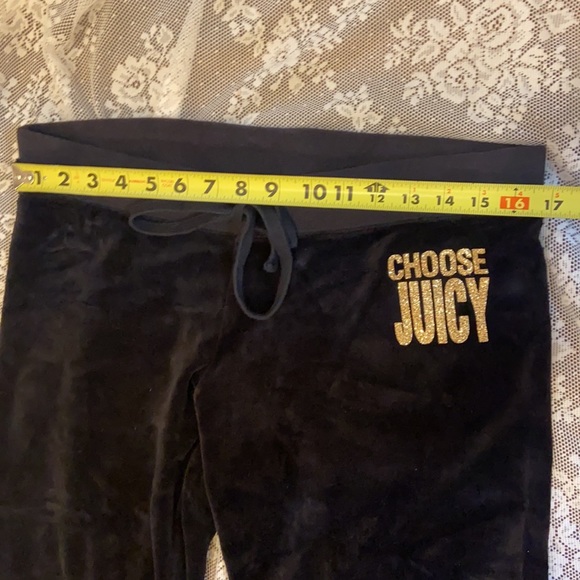 Y2K Juicy Couture Black VELOUR Tracksuit Set CHOOSE JUICY GOLD BLING - Picture 15 of 17